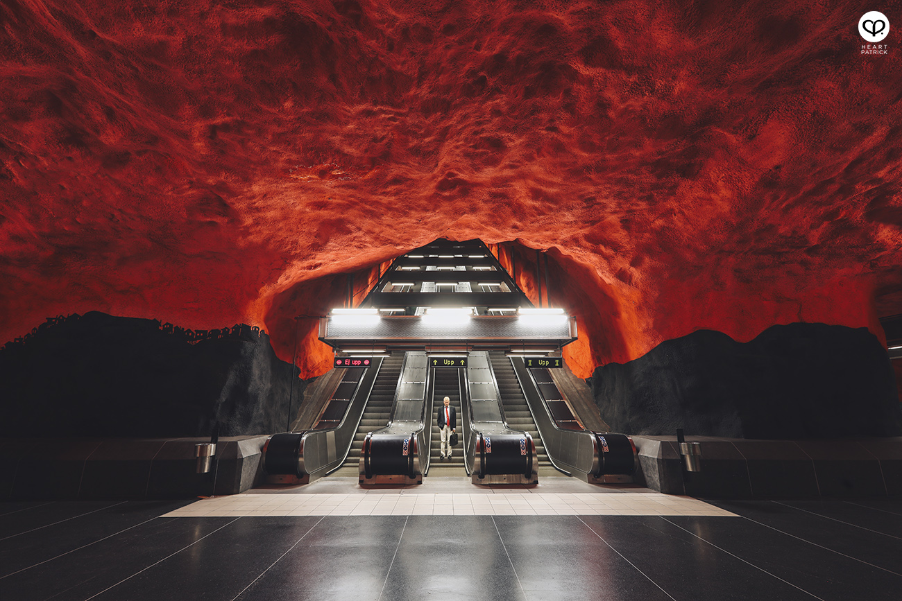 heartpatrick stockholm sweden subway train station underground art