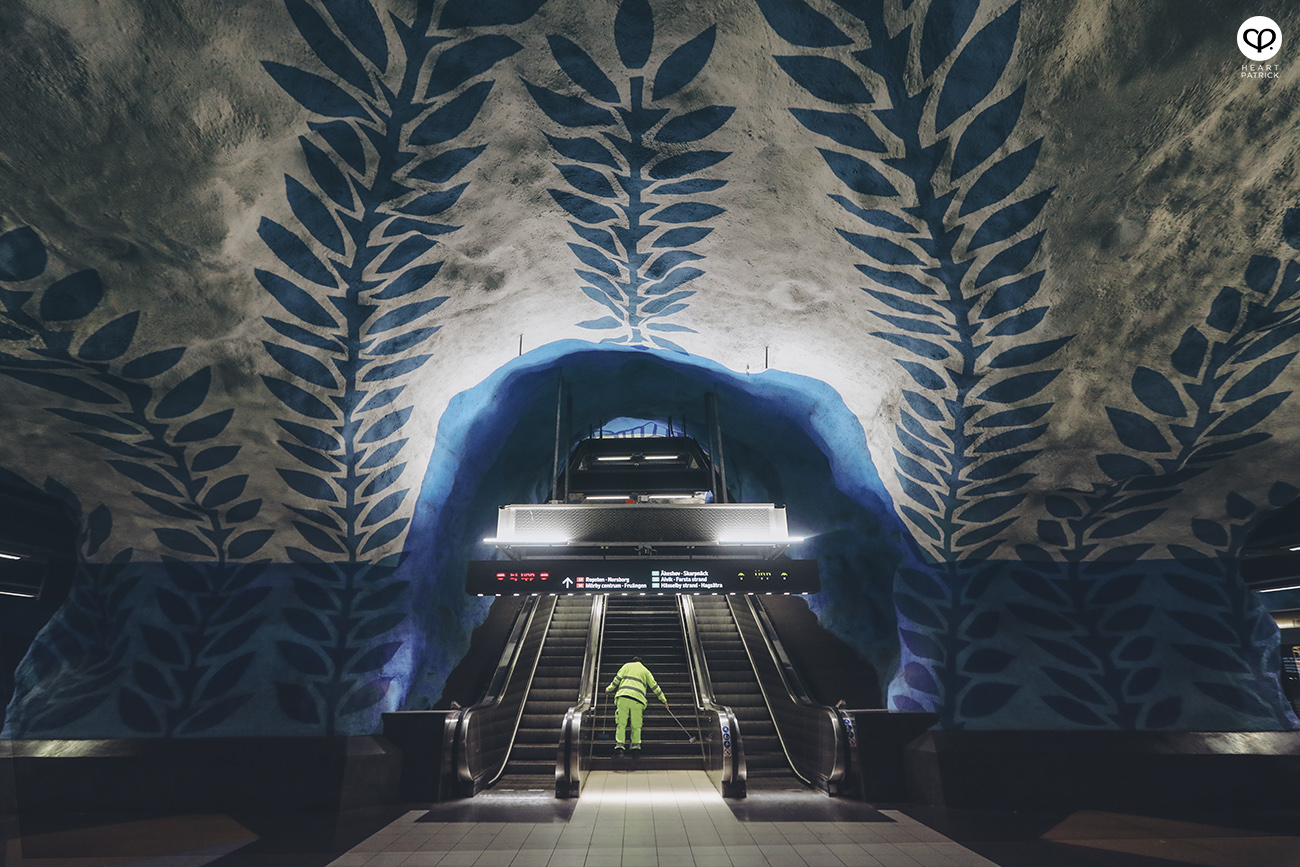 heartpatrick stockholm sweden subway train station underground art