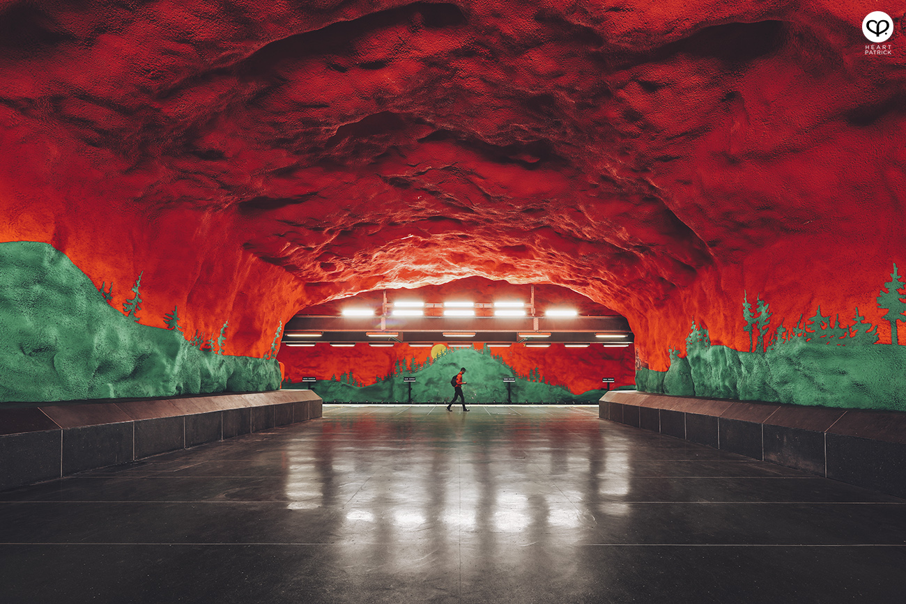 heartpatrick stockholm sweden subway train station underground art