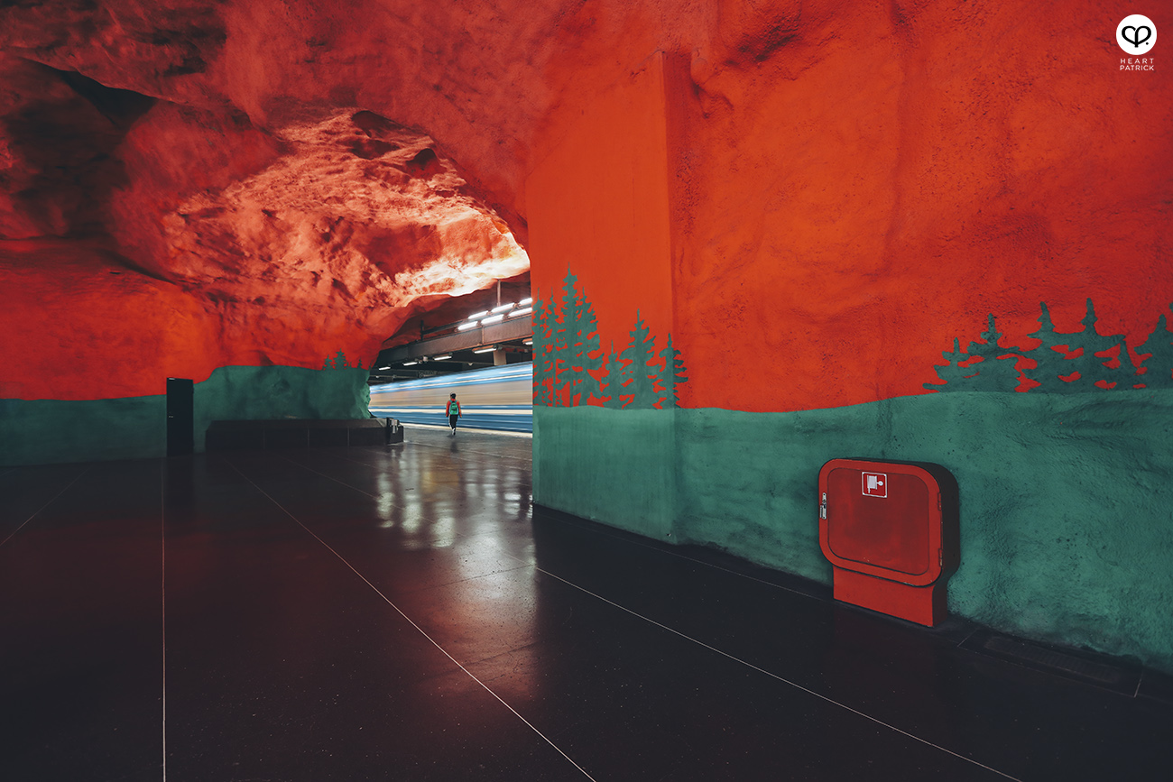 heartpatrick stockholm sweden subway train station underground art
