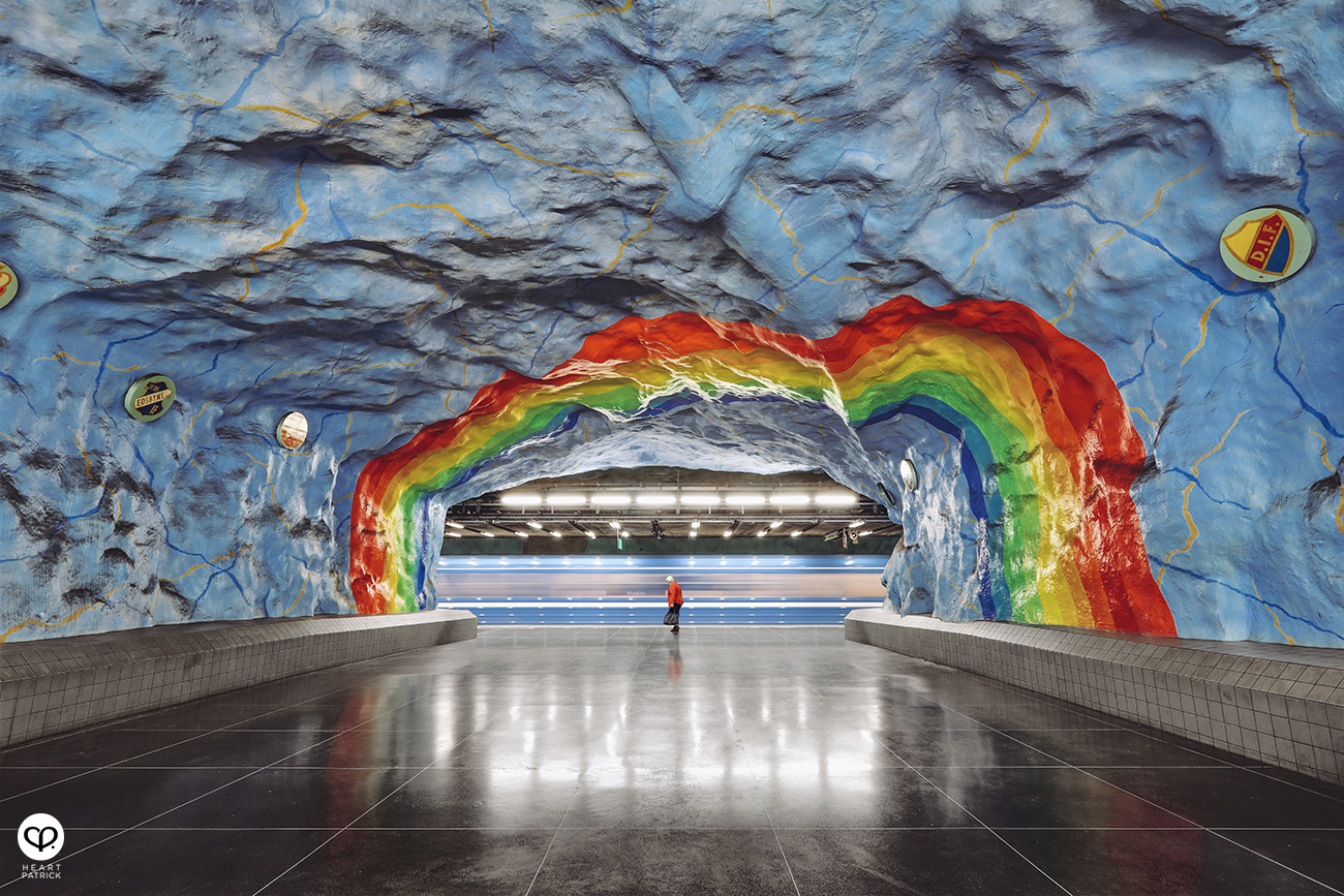 heartpatrick stockholm sweden subway train station underground art