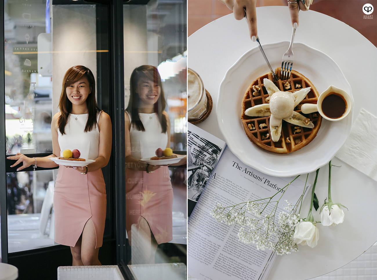 heartpatrick singapore caf� cafehopping ang mo kio interior design industrial space waffle ice-cream caramel sauce