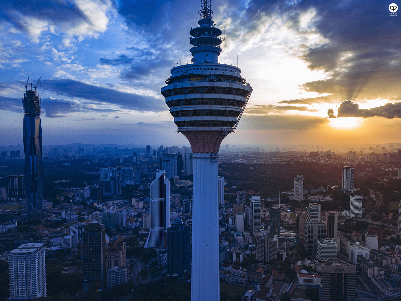 heartpatrick aerial urban exploring kl tower kuala lumpur malaysia dji mavic pro