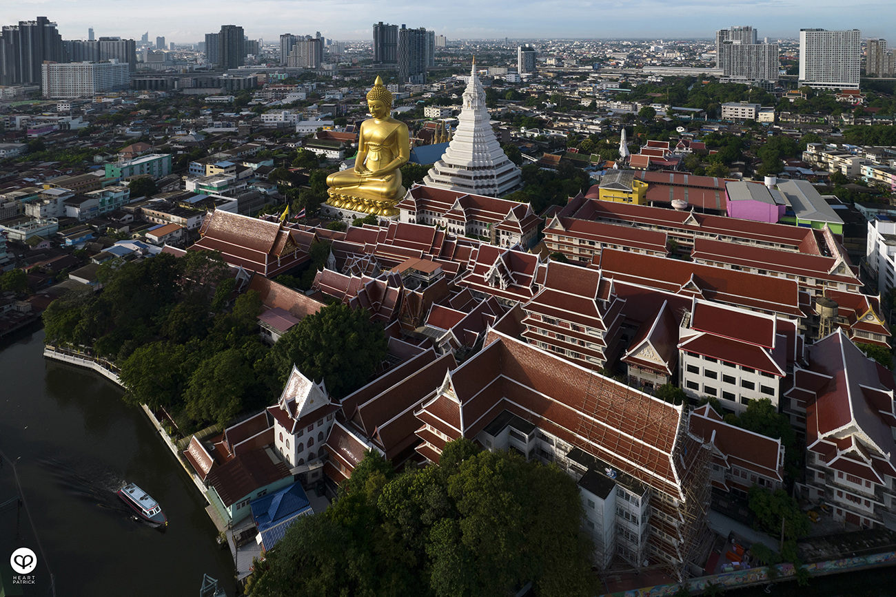 heartpatrick wak paknam buddhist temple bangkok thailand
