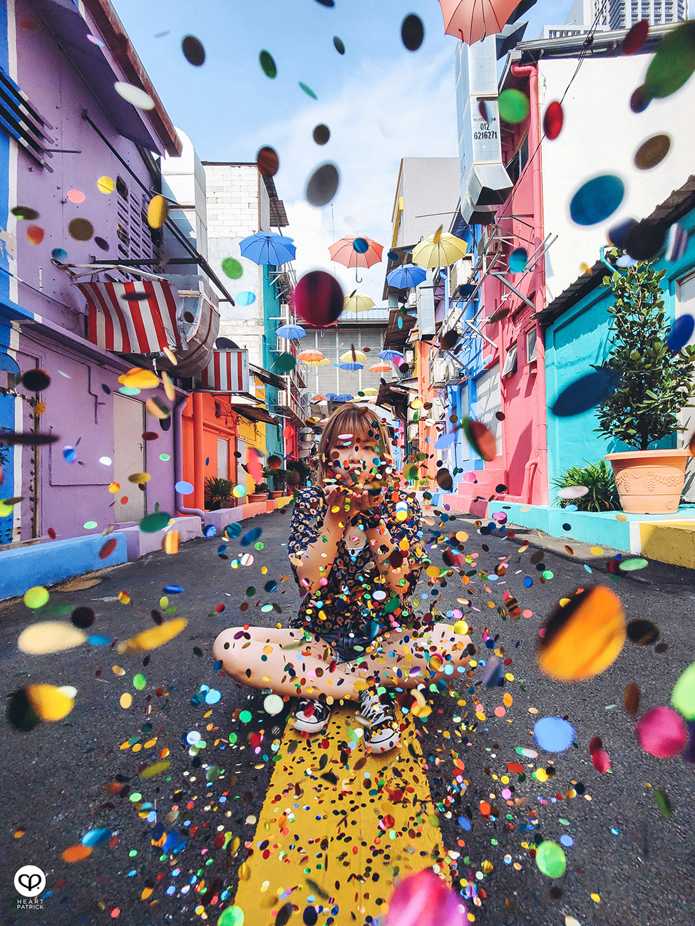 heartpatrick urban exploring colorful backlane brickfield umbrella