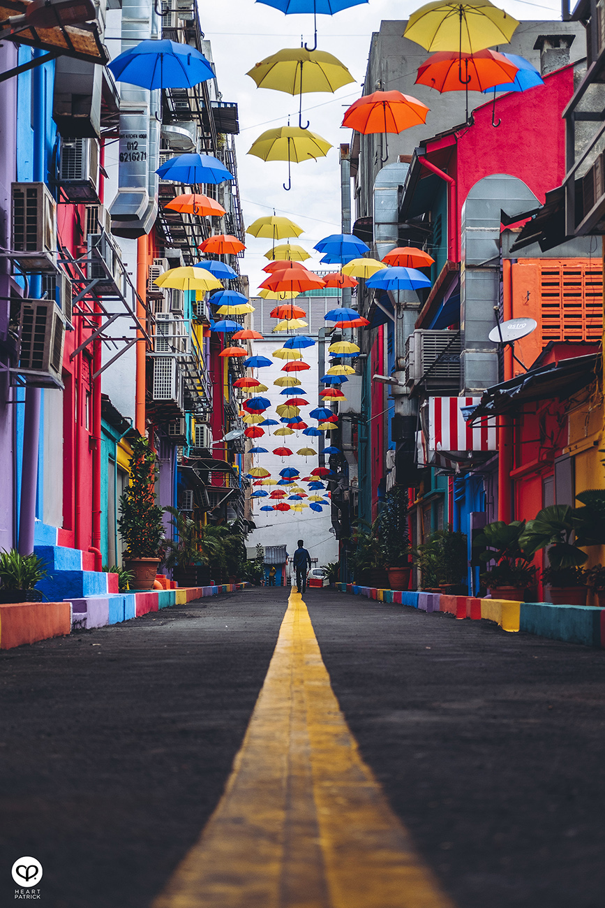 heartpatrick urban exploring colorful backlane brickfield umbrella