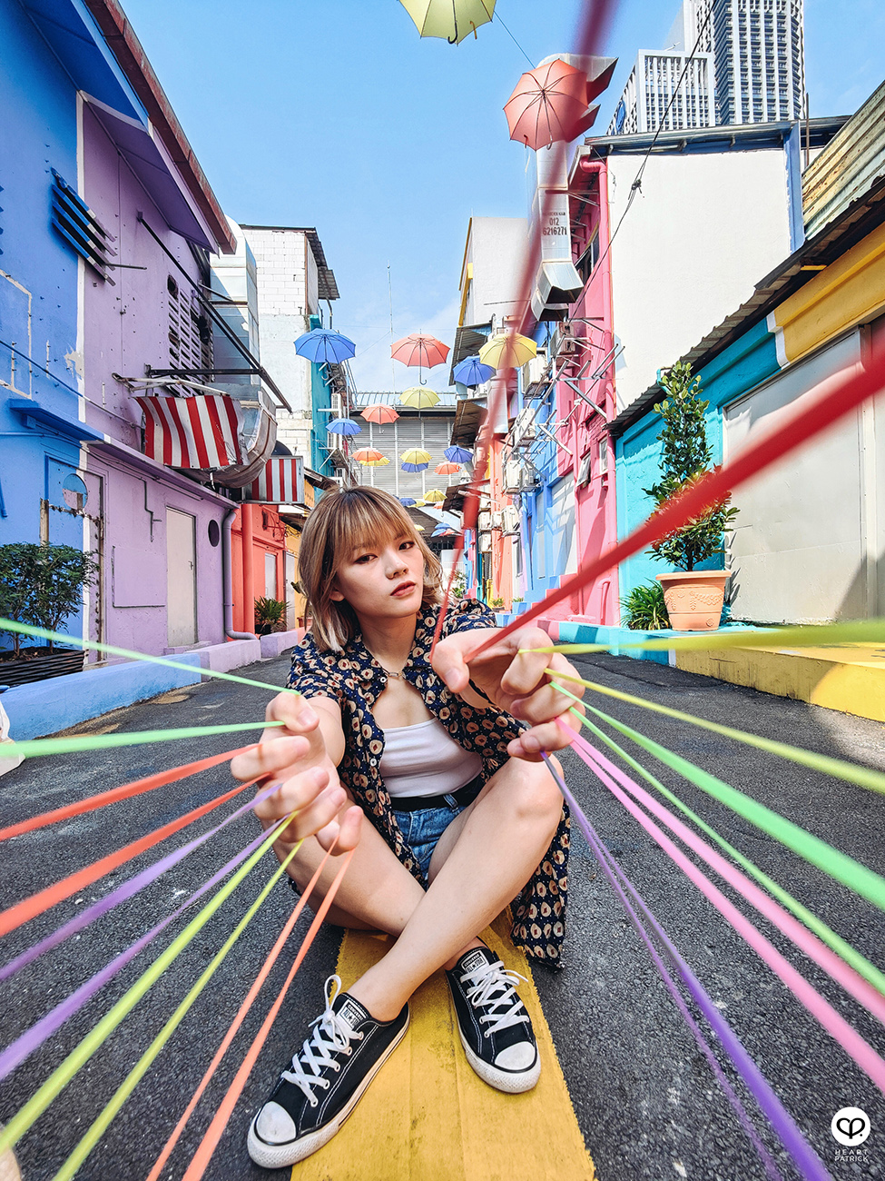 heartpatrick urban exploring colorful backlane brickfield umbrella