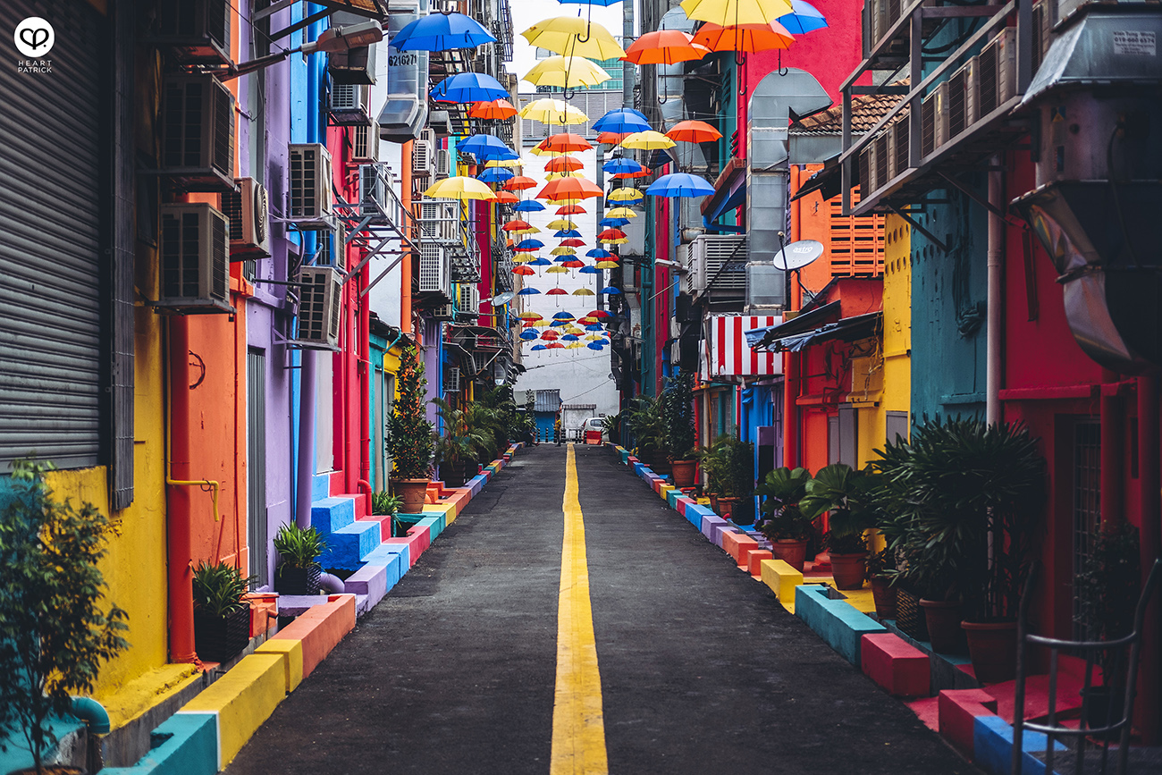 heartpatrick urban exploring colorful backlane brickfield umbrella