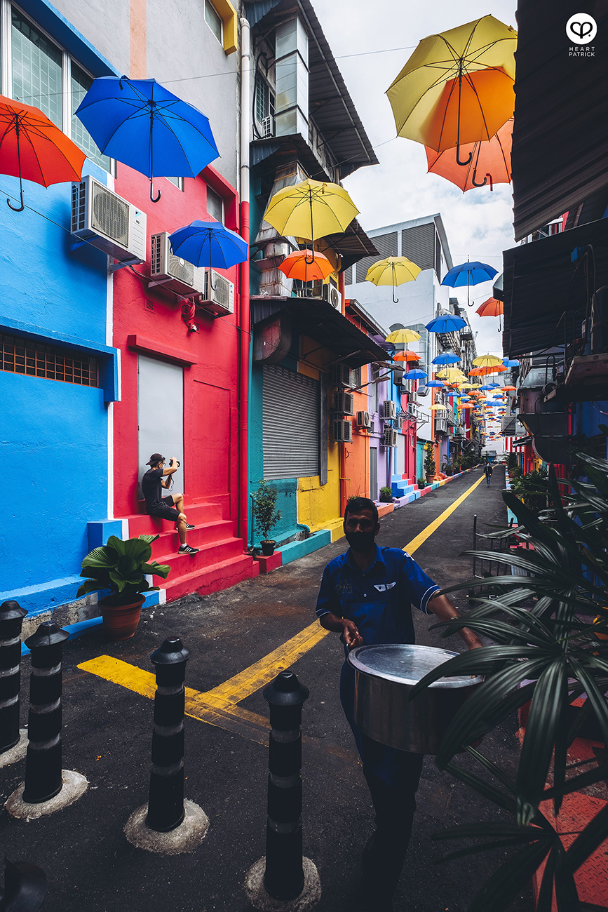heartpatrick urban exploring colorful backlane brickfield umbrella