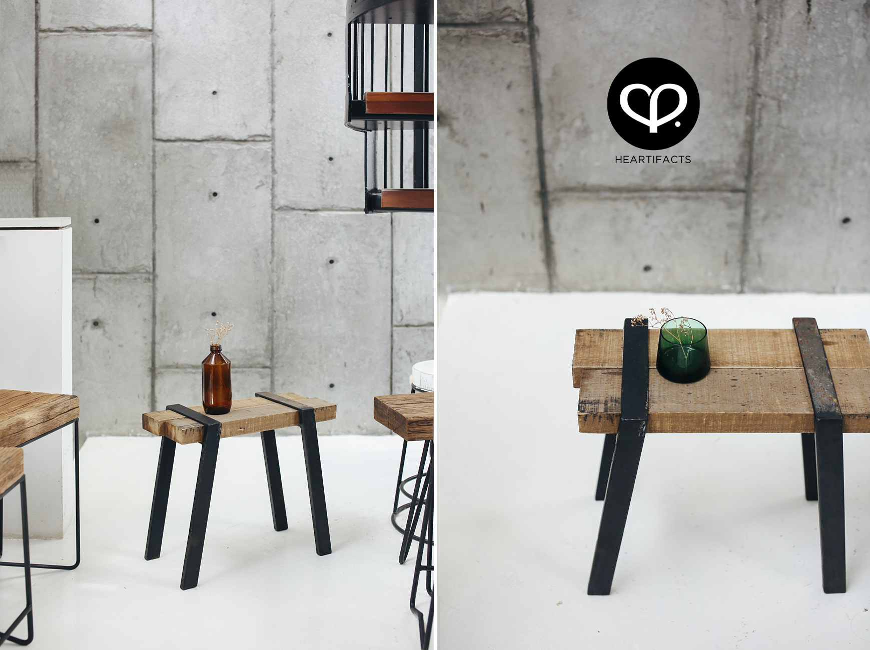 heartpatrick heartifacts furniture industrial vintage recycled repurposed wood railway sleeper