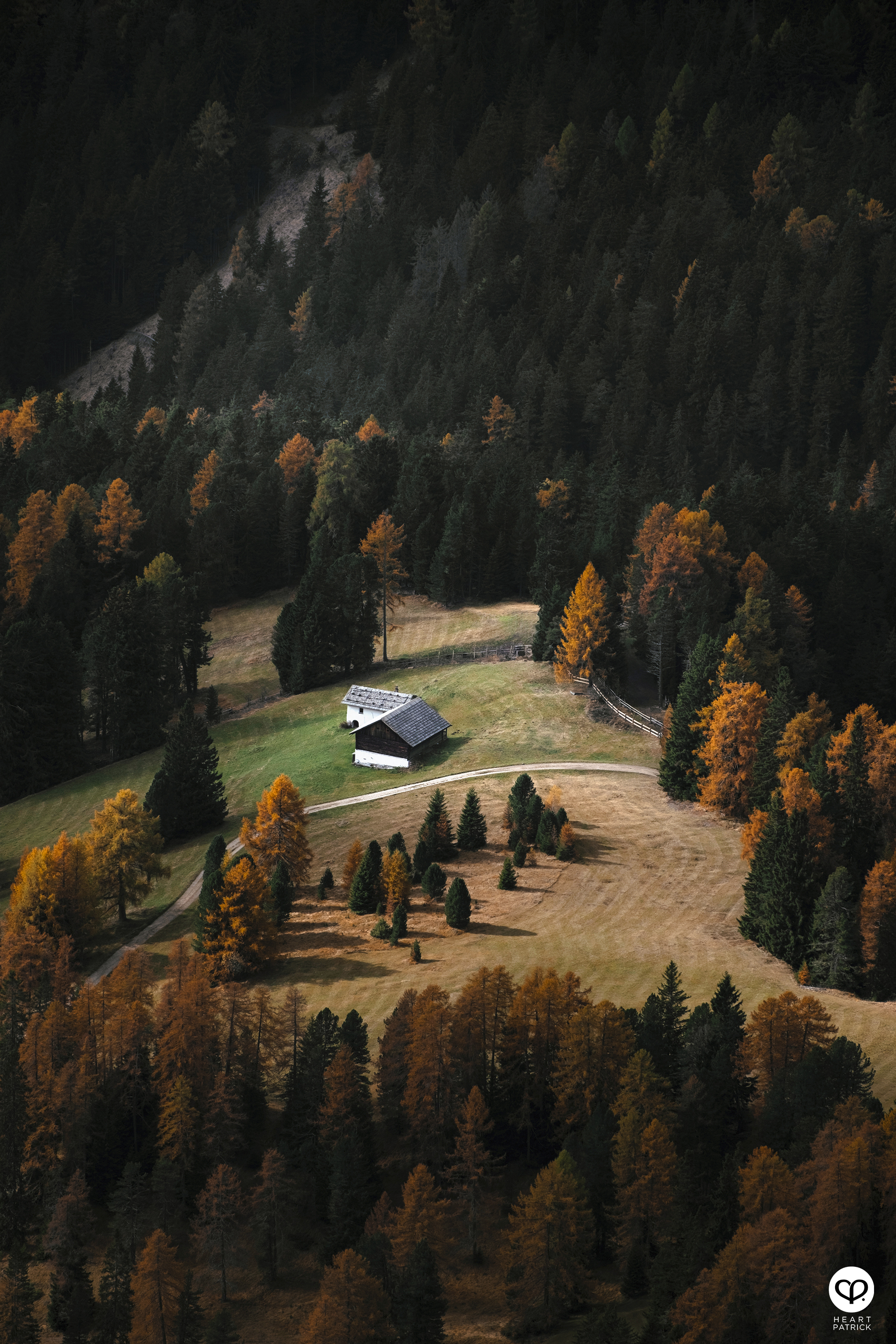 heartpatrick travel aerial photography seceda ridgeline dolomites italy