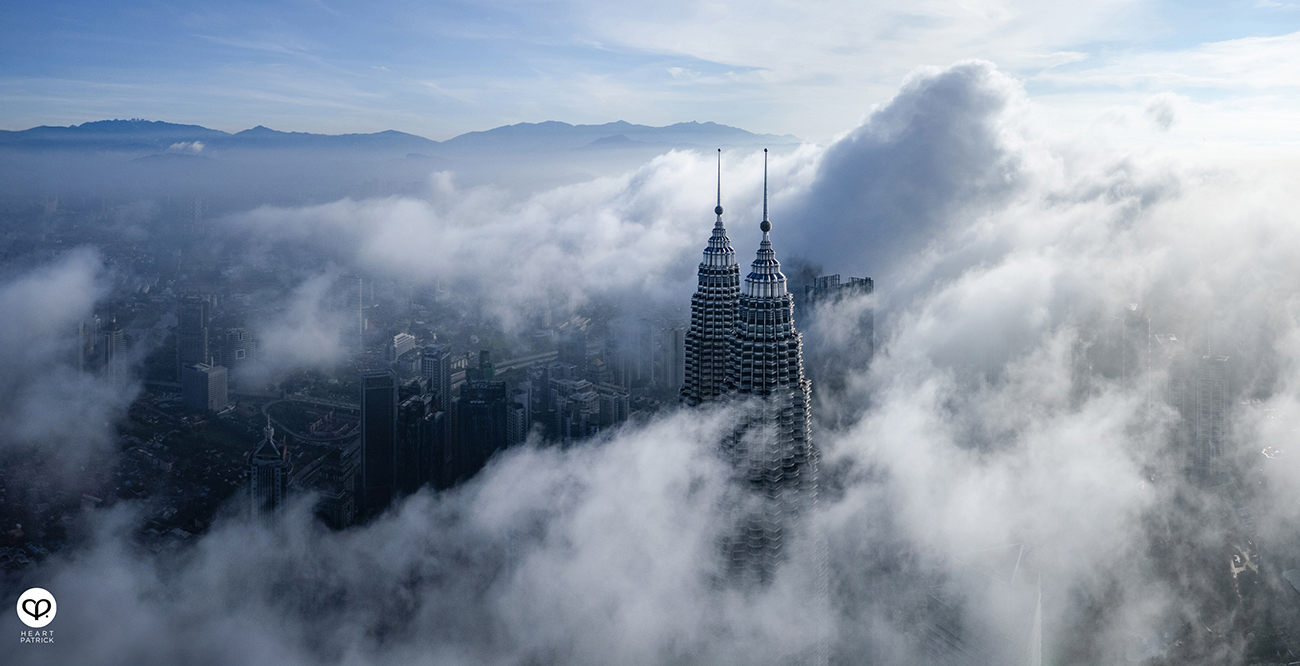 heartpatrick urban exploring aerial photography kuala lumpur malaysia in the clouds petronas twin towers kl tower merdeka pnb118 trx
