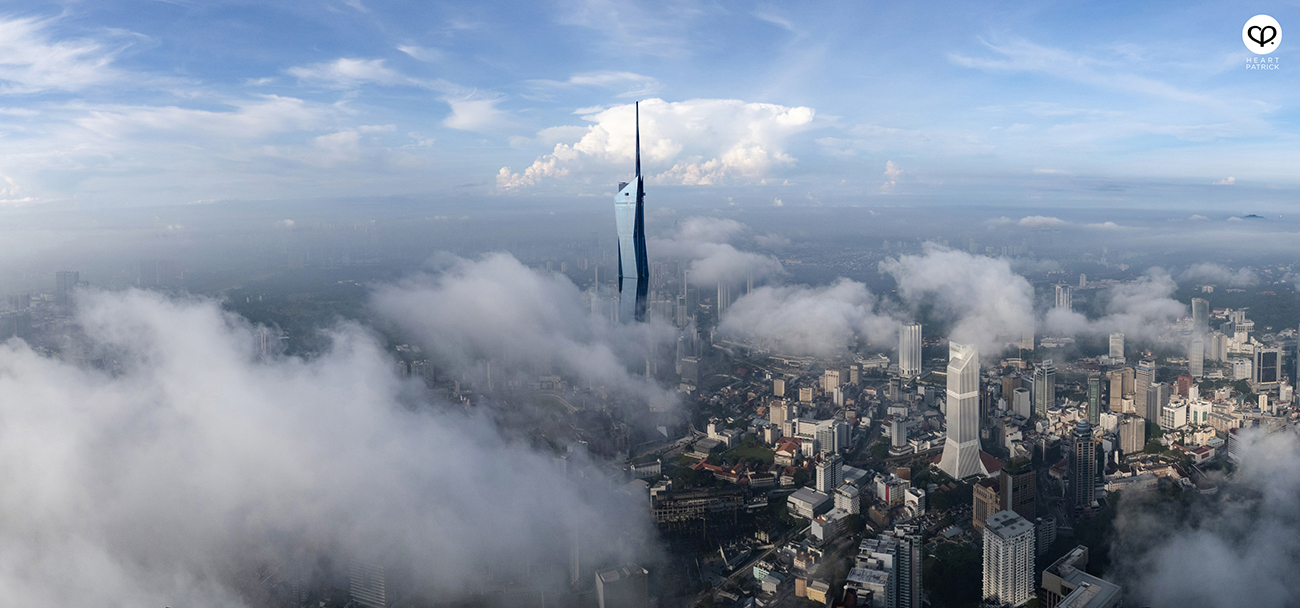 heartpatrick urban exploring aerial photography kuala lumpur malaysia in the clouds petronas twin towers kl tower merdeka pnb118 trx