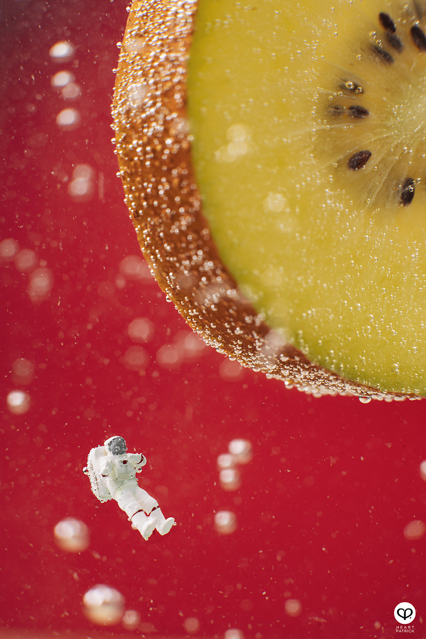 heartpatrick product miniature photography astronaut fizzy ocean fruits