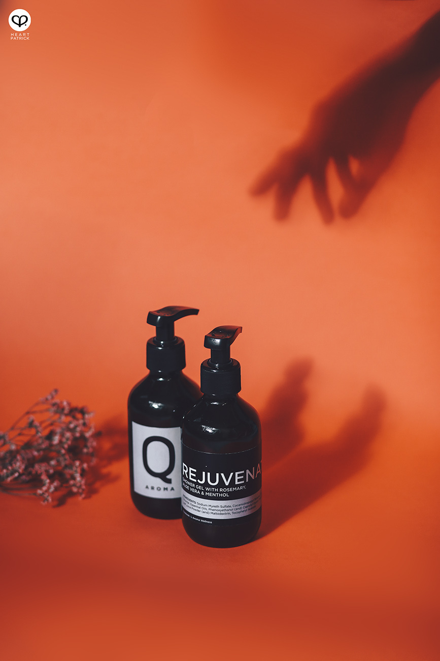 heartpatrick product photography Q Aroma wellness aromatheraphy shower gel