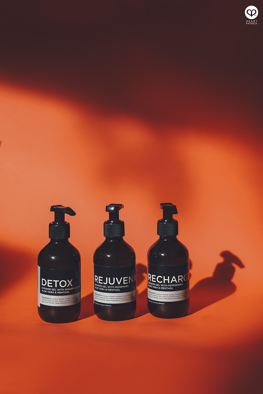 heartpatrick product photography Q Aroma wellness aromatheraphy shower gel