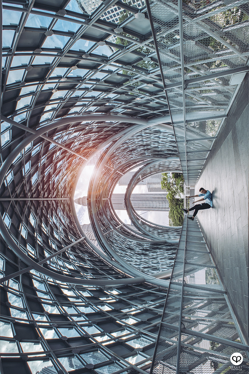 heartpatrick urban exploring architecture aerial photography saloma link bridge klcc veritas architects