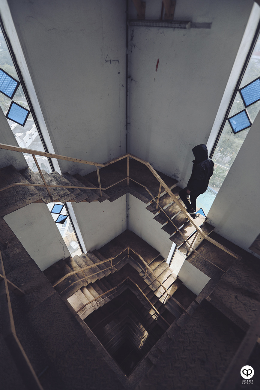 heartpatrick urban exploring spiral staircase kuala lumpur
