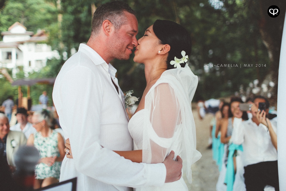 actual-day beach wedding and dinner reception at the Andaman Langkawi Malaysia