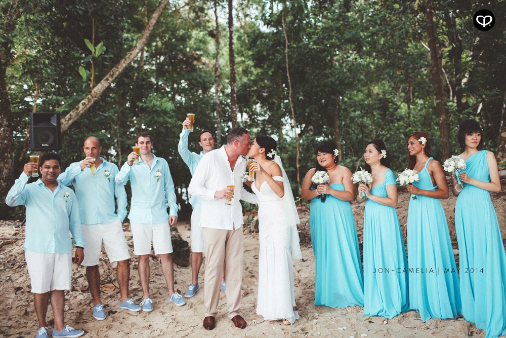 actual-day beach wedding and dinner reception at the Andaman Langkawi Malaysia
